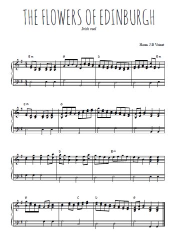 Téléchargez l'arrangement pour piano de la partition de The Flowers of Edinburgh en PDF